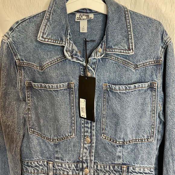 Future Collective womens denim dress NWT 8 - Picture 7 of 12